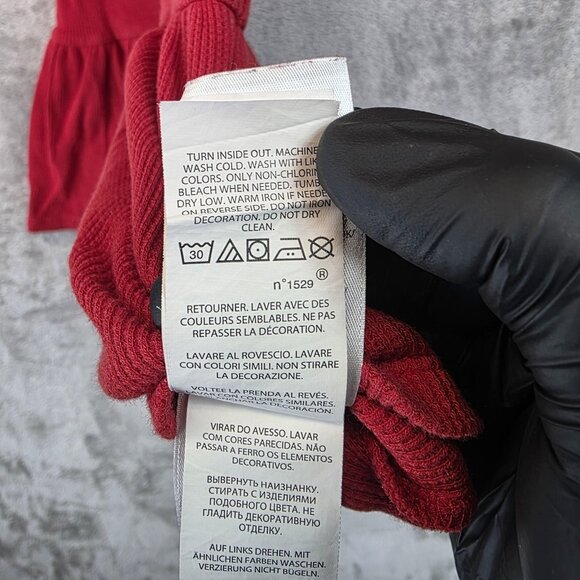 Polo Ralph Lauren Dress Girls Size Medium Red Fair Isle Hooded Sweater Holiday - Picture 9 of 12